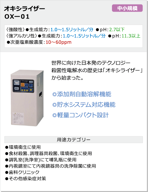 製品情報 | 八木春株式会社の電解水機器一覧